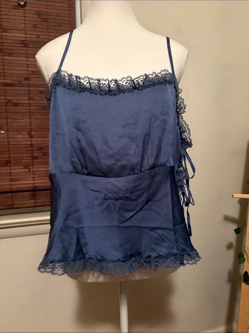 American Eagle Navy Lace-Trim Cami